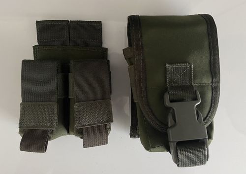More information about "Warrior Double Pistol Mag Pouch & Smoke Grenade Pouch Olive Drab"