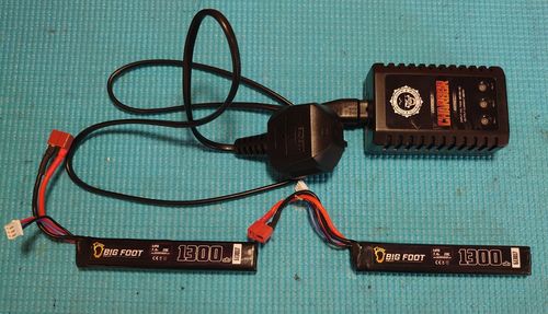 More information about "Lipo batteries, charger and 1911 wood grips."