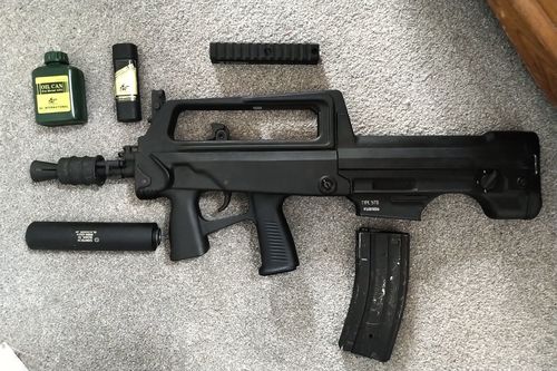 More information about "RESERVED: RealSword Type 97b, original parts and box with picatinny rail and suppressor"