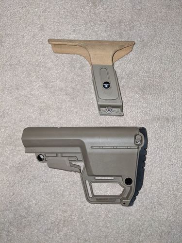 More information about "- £40 - Some use - Genuine Mission First Tactical Battle Link Utility Stock with a Garmin 401 GPS mounting bracket and Cheek Riser"