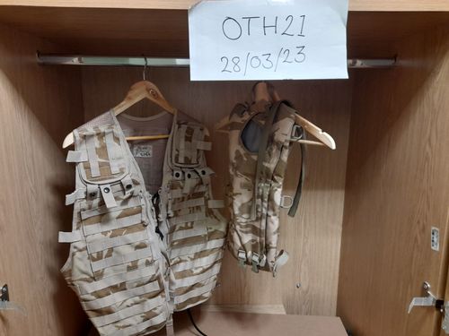 More information about "Desert DPM molle vest and camelbak. Includes fees and post."