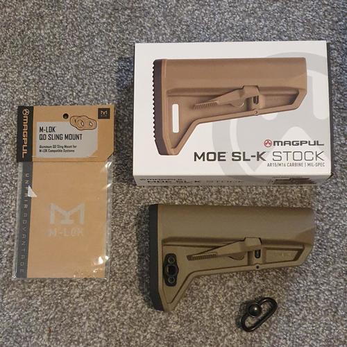 More information about "Genuine Magpul SL-K Stock In FDE, Fitted With Genuine Magpul M-LOK QD Sling Mount And QD Sling Loop"