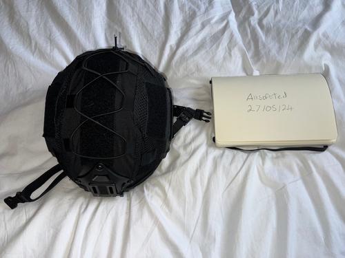 More information about "L/XL Black FMA Maritime fast helmet with black helmet cover and replica team Wendy style pads and suspension."