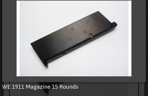 More information about "WE 1911 15rnd magazines"