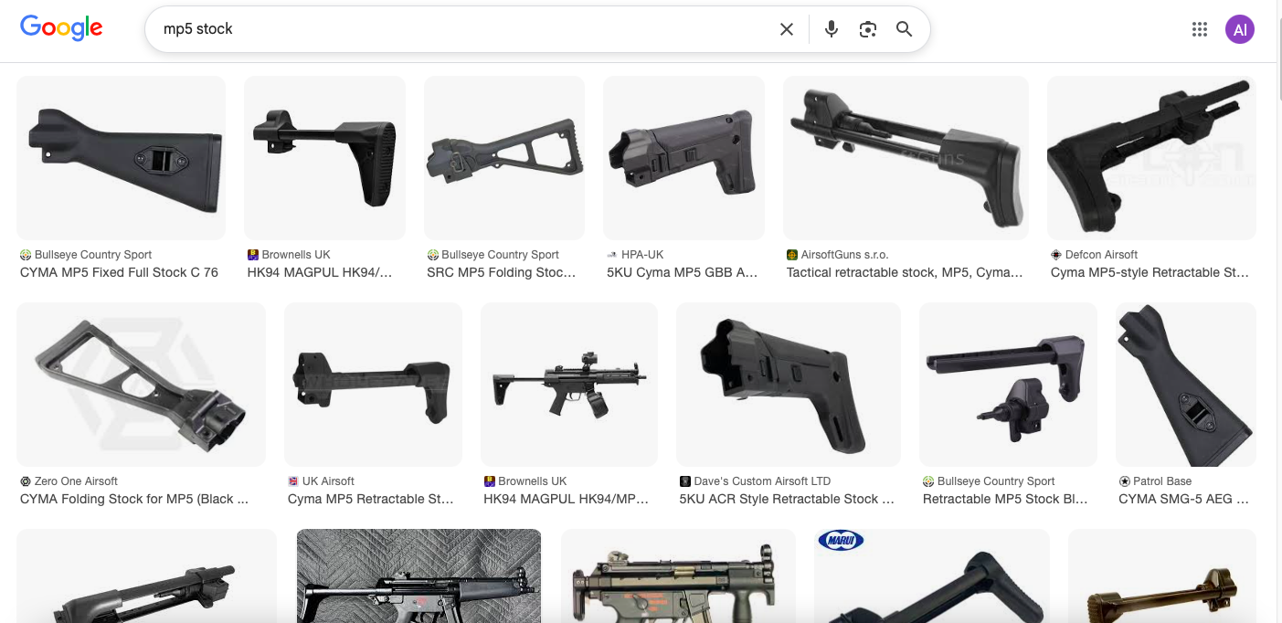 More information about "JG MP5 Sliding or folding Stock."